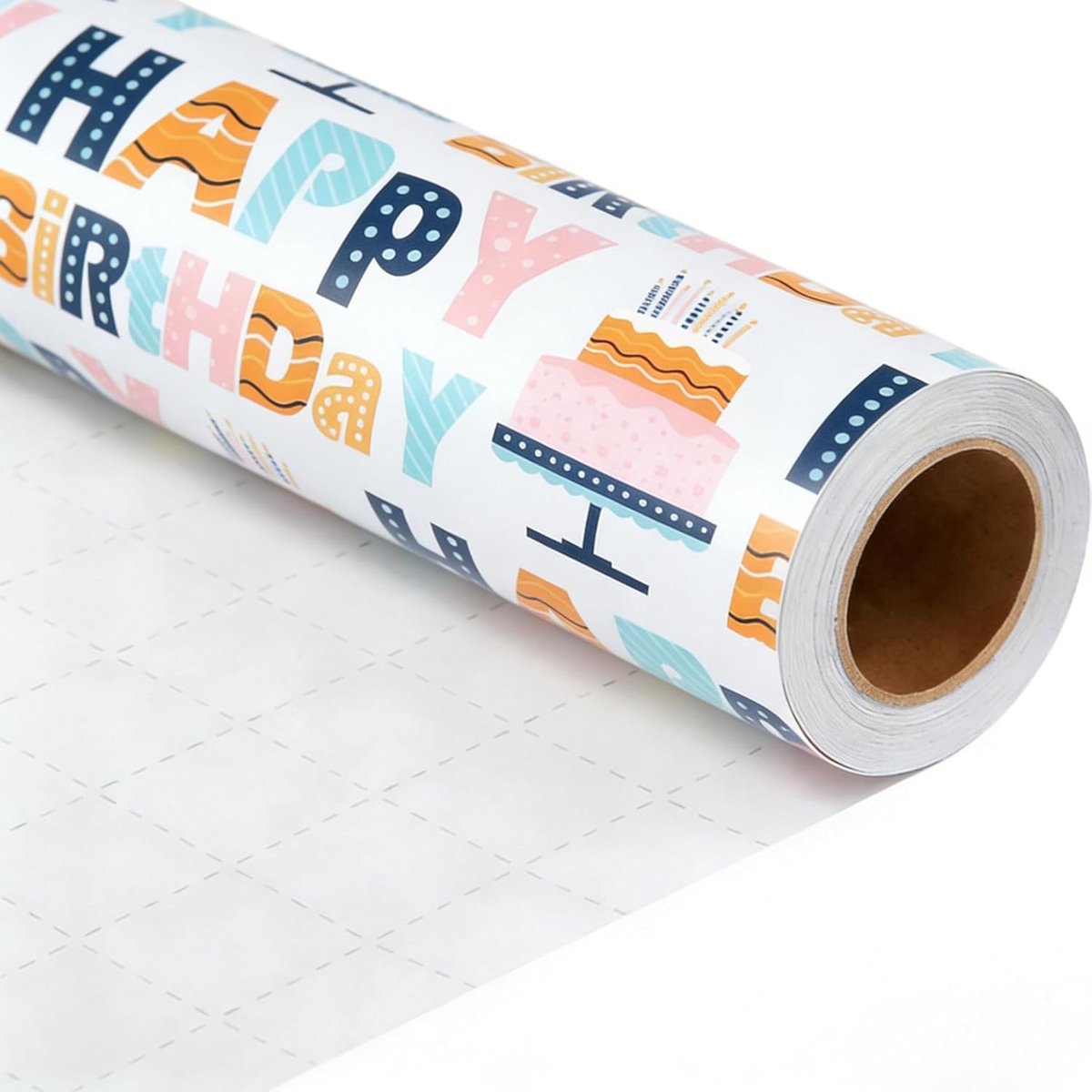Komforbaa Kleurrijk inpakpapier met opschrift "Happy Birthday", 43 cm × 10 m, ideaal voor verjaardagen en alle - ShopVlot