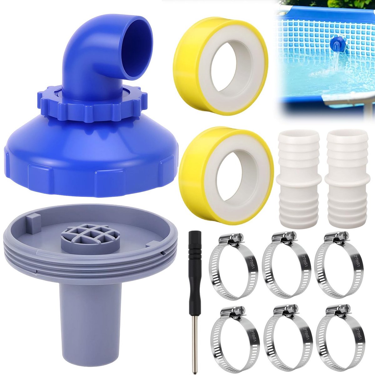 Solidchoice - 360° Rotatable Pool Nozzles Set