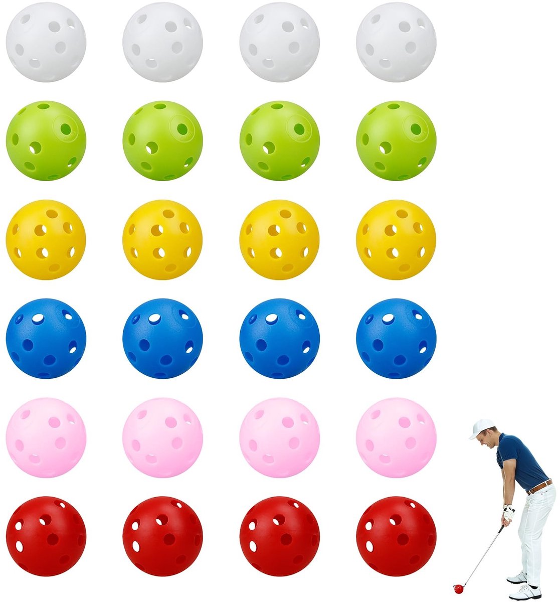 Solidchoice - Set van 12 Golf Trainingsballen voor Binnen en Buiten