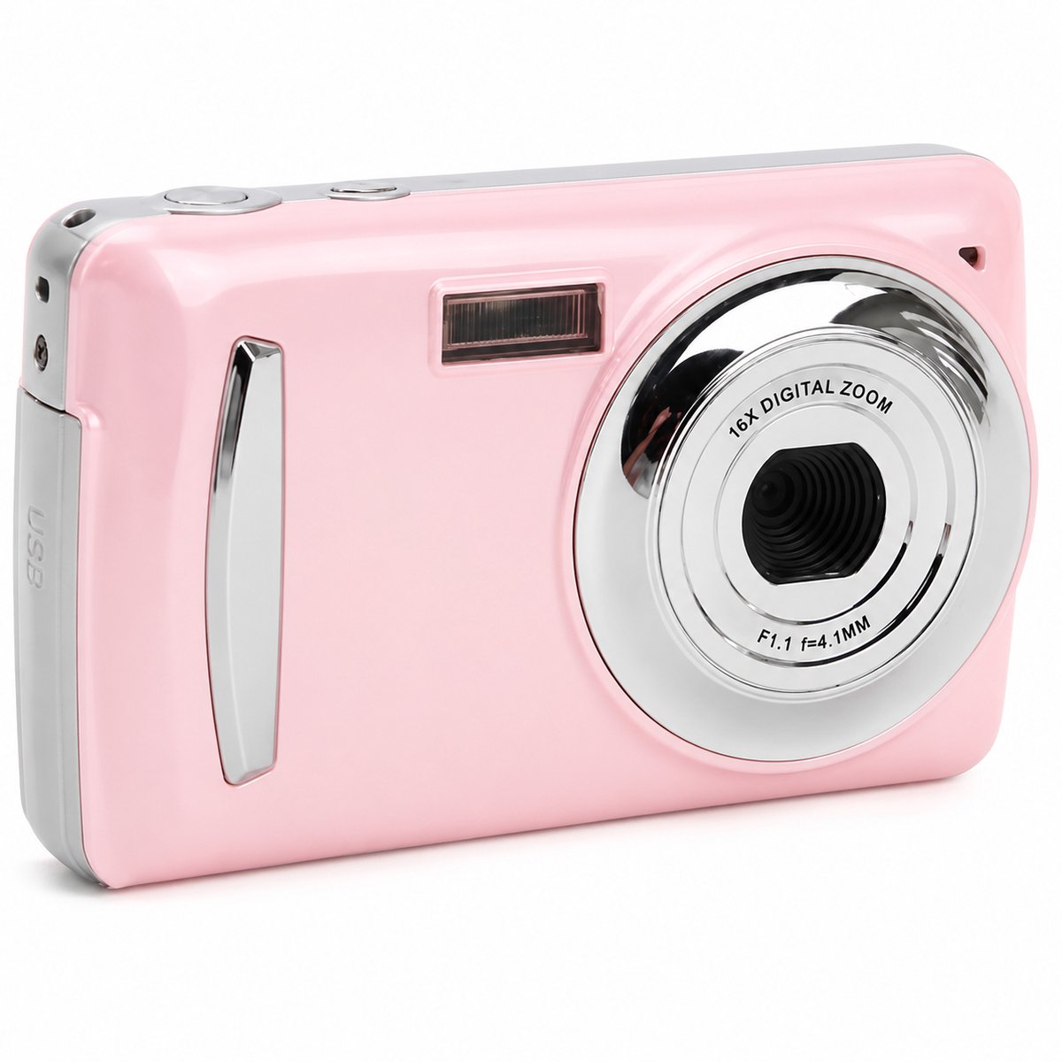 Digitale camera 1080P 16MP compactcamera met 16x zoom - Stabilisatie - 2.4 inch scherm - Vlogcamera voor kinderen en beginners
