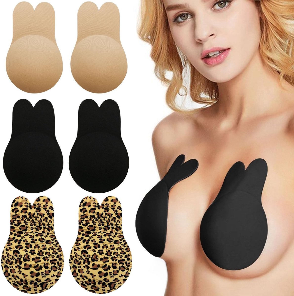 Solidchoice - 4 Stuks Zelfklevende Kleefbeha's met Push-Up Effect