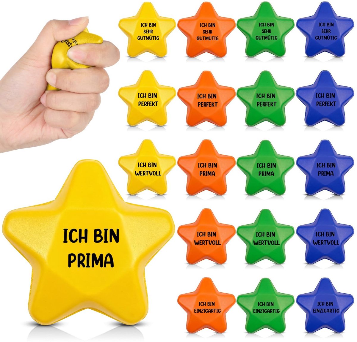 Solidchoice - Set van 20 Stervormige Stressballen voor Stressverlichting