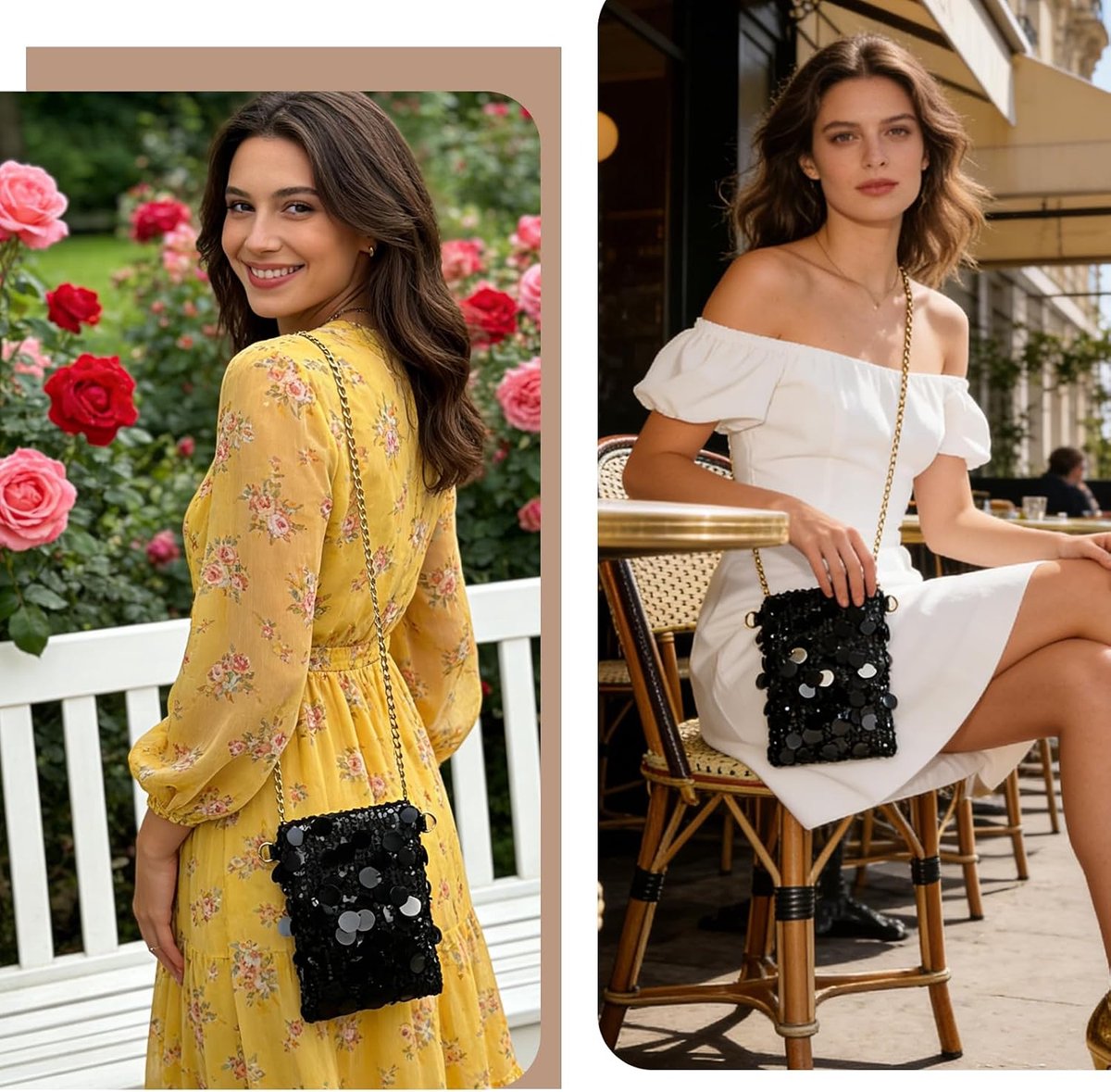 Schoudertas voor dames - kleine pailletten - glinsterend - perfect voor dagelijks gebruik - ShopVlot