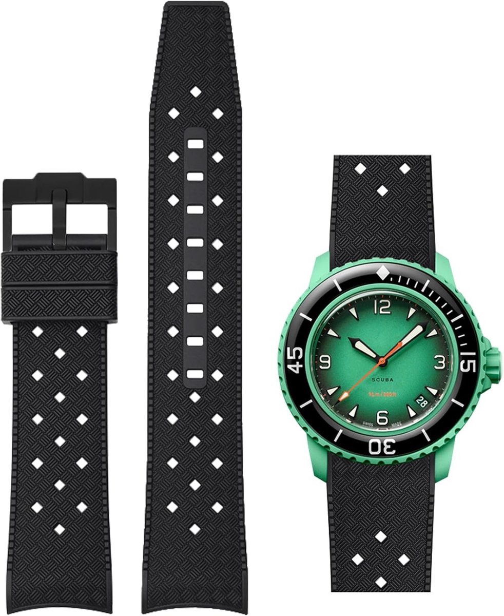 Horlogeband 22mm - Curved End - Tropische stijl - Comfortabele vervangband voor dagelijks gebruik - ShopVlot