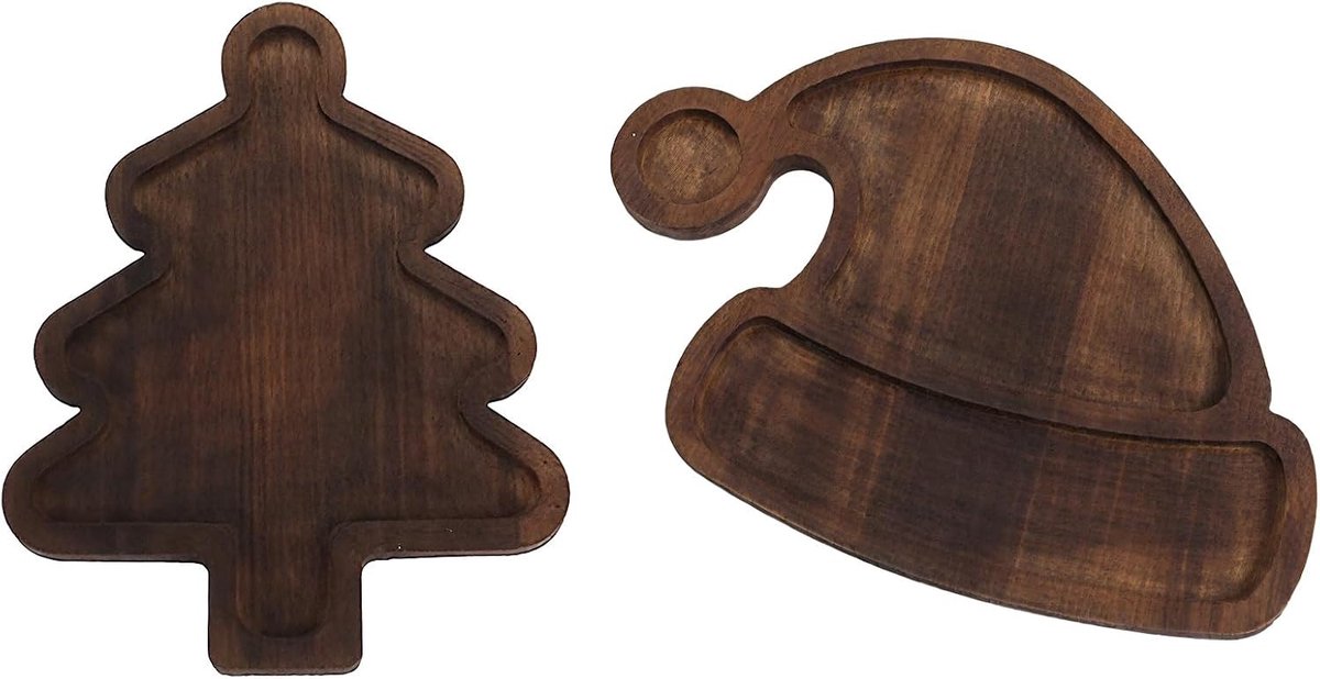 Houten Kerstbord 7 inch - Bruin - Duurzaam en milieuvriendelijk - Perfect voor kerstdiners - ShopVlot
