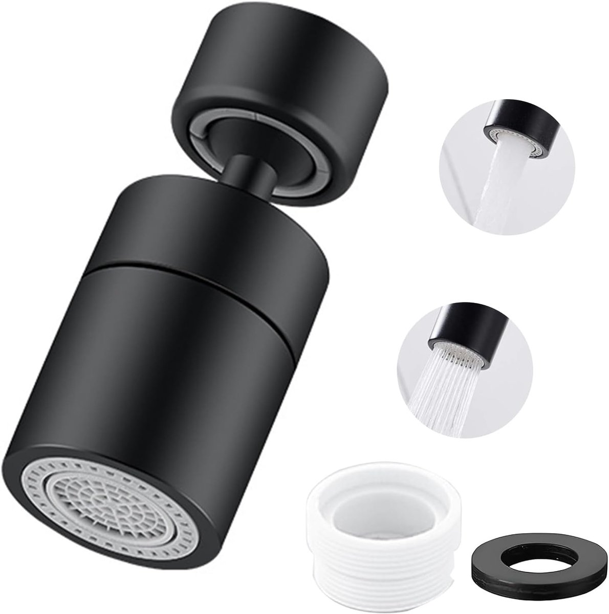 Keukenkraan met draaikop - zwart dubbel snelheid - waterbesparend - ideaal voor badkamer en keuken - ShopVlot