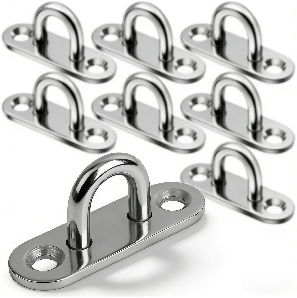 Solidchoice - Set van 10 RVS Oogplaten voor Wand- en Plafondbevestiging