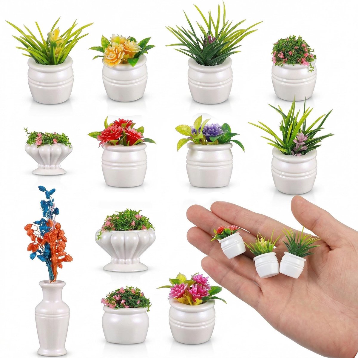 Solidchoice - Set van 12 Miniatuur Planten voor Poppenhuizen