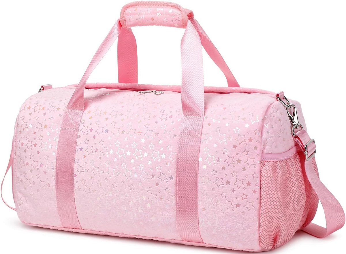 Sportsbag 18" - Roze Ster - Gymtas voor Meisjes - Ideaal voor Sport en Reis - ShopVlot