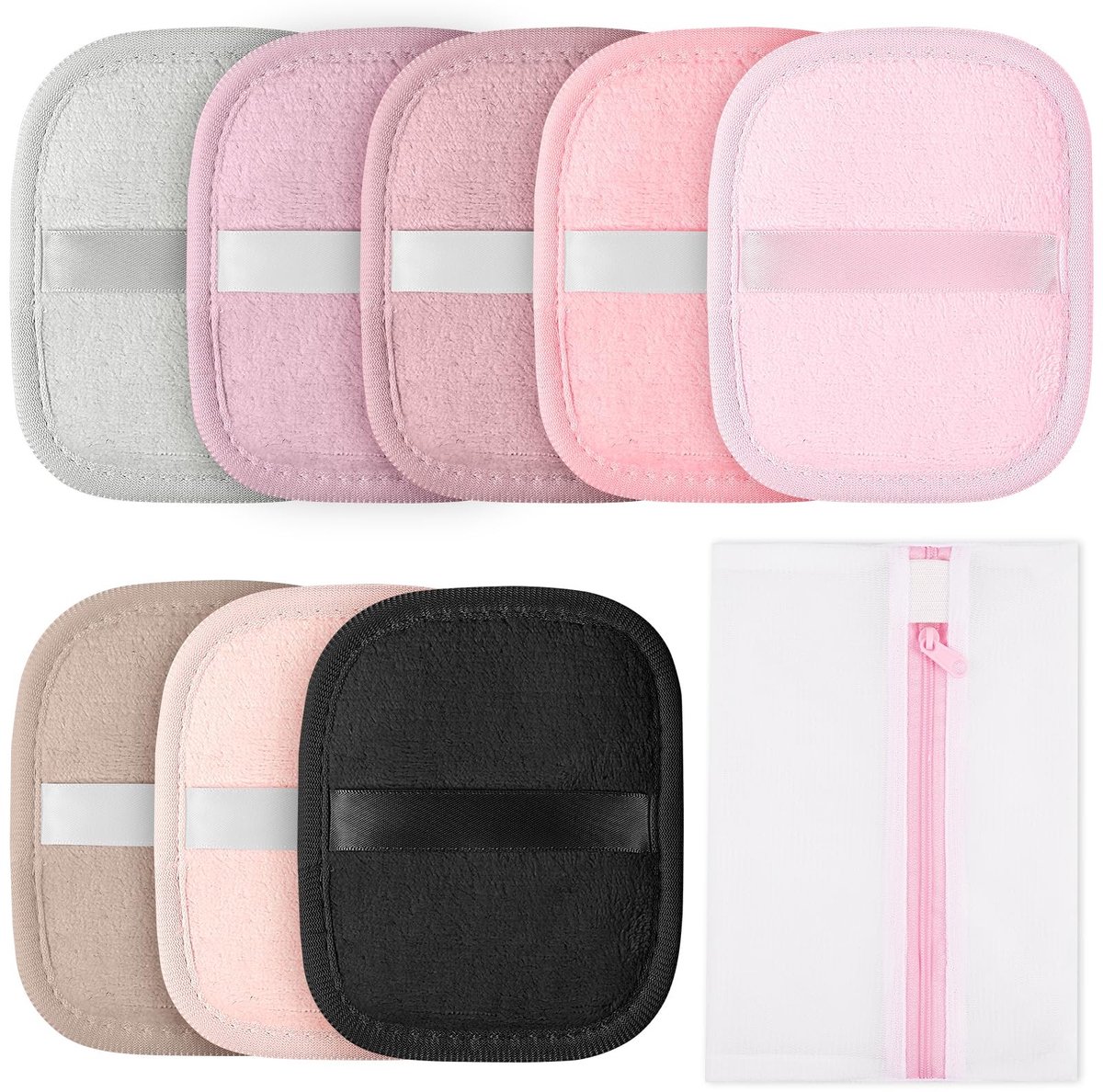 Solidchoice - 8 Stuks Wasbare Make-up Remover Discs van Microfiber