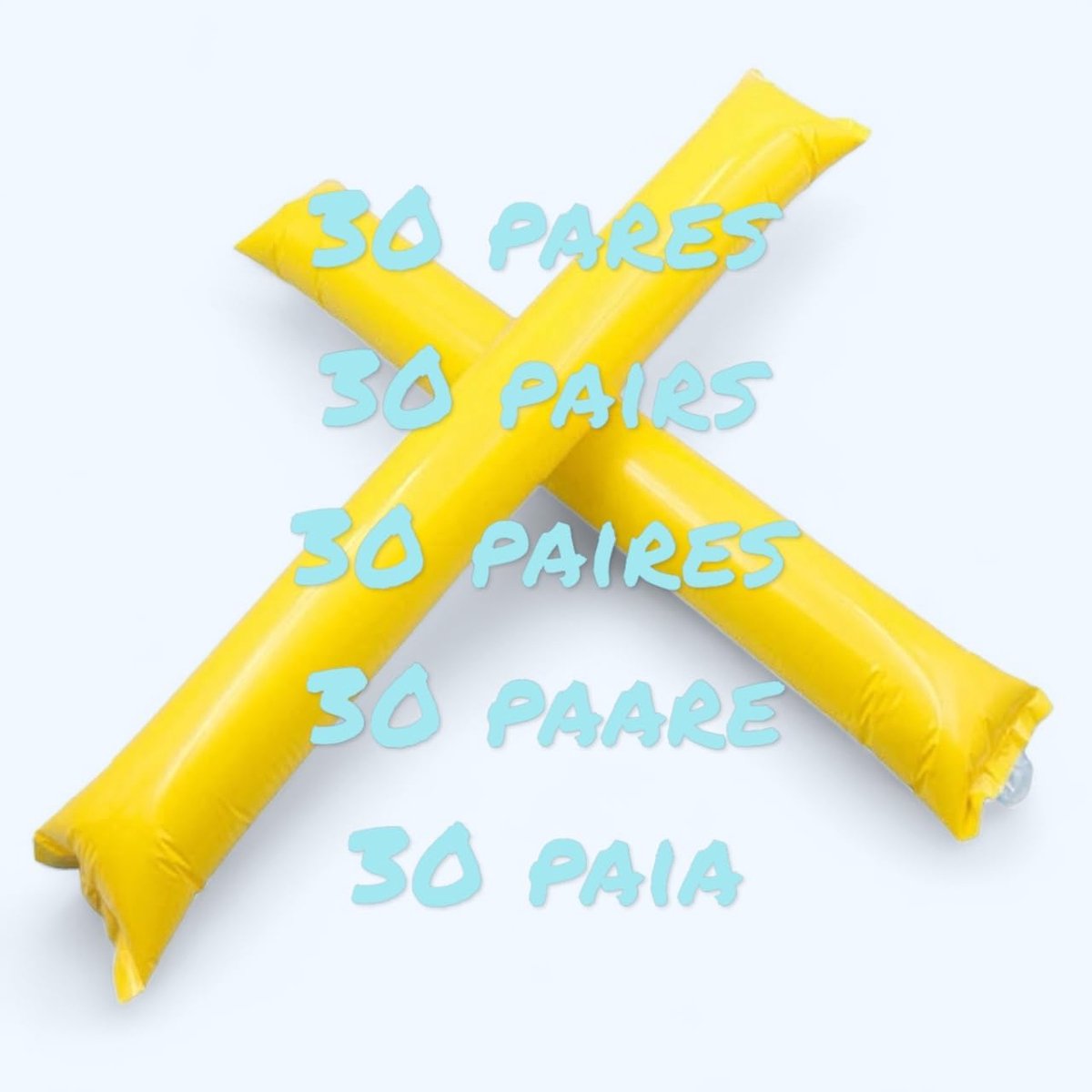 Opblaasbare plastic zwatters - 30 paar - feestelijk geluid - ideaal voor sportevenementen - ShopVlot