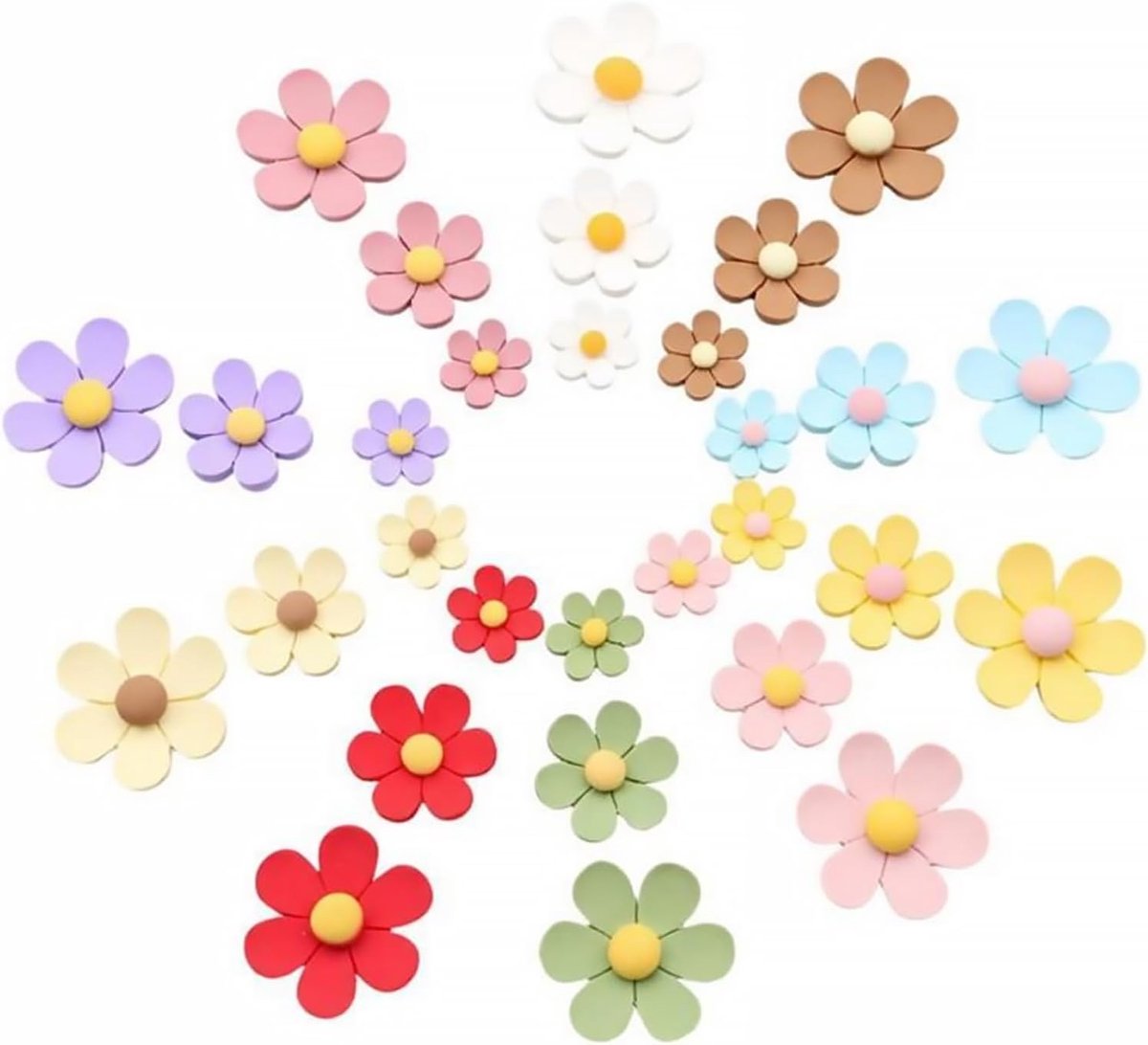 Koelkastmagneten bloemen - 18 stuks - 6 kleuren - sterke magnetische decoratie voor keuken - ShopVlot