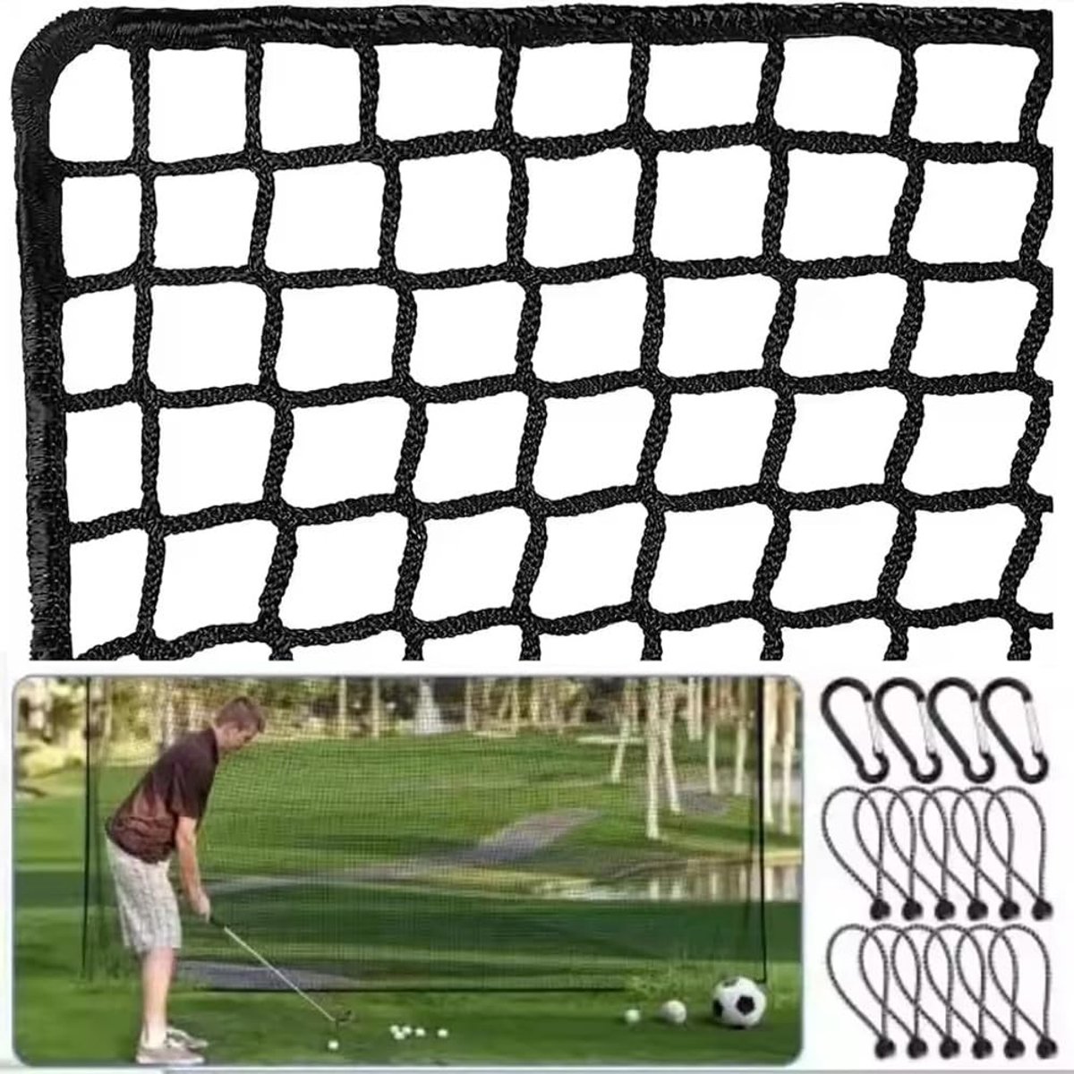 Solidchoice - Golfnet voor Oefeningen 3m x 5m met Versterkte Randen