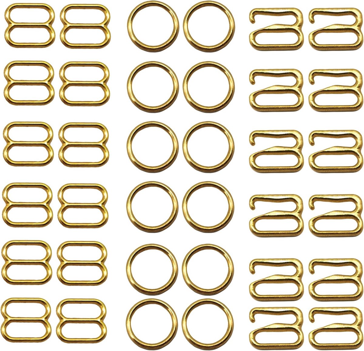 150 Pcs Lingerie Verstelringen Clips voor Ondergoed - Metalen Beugels en Buckles voor Bh- en Lingerie-aanpassingen in Goud - Geschikt voor Diverse Ondergoedstijlen