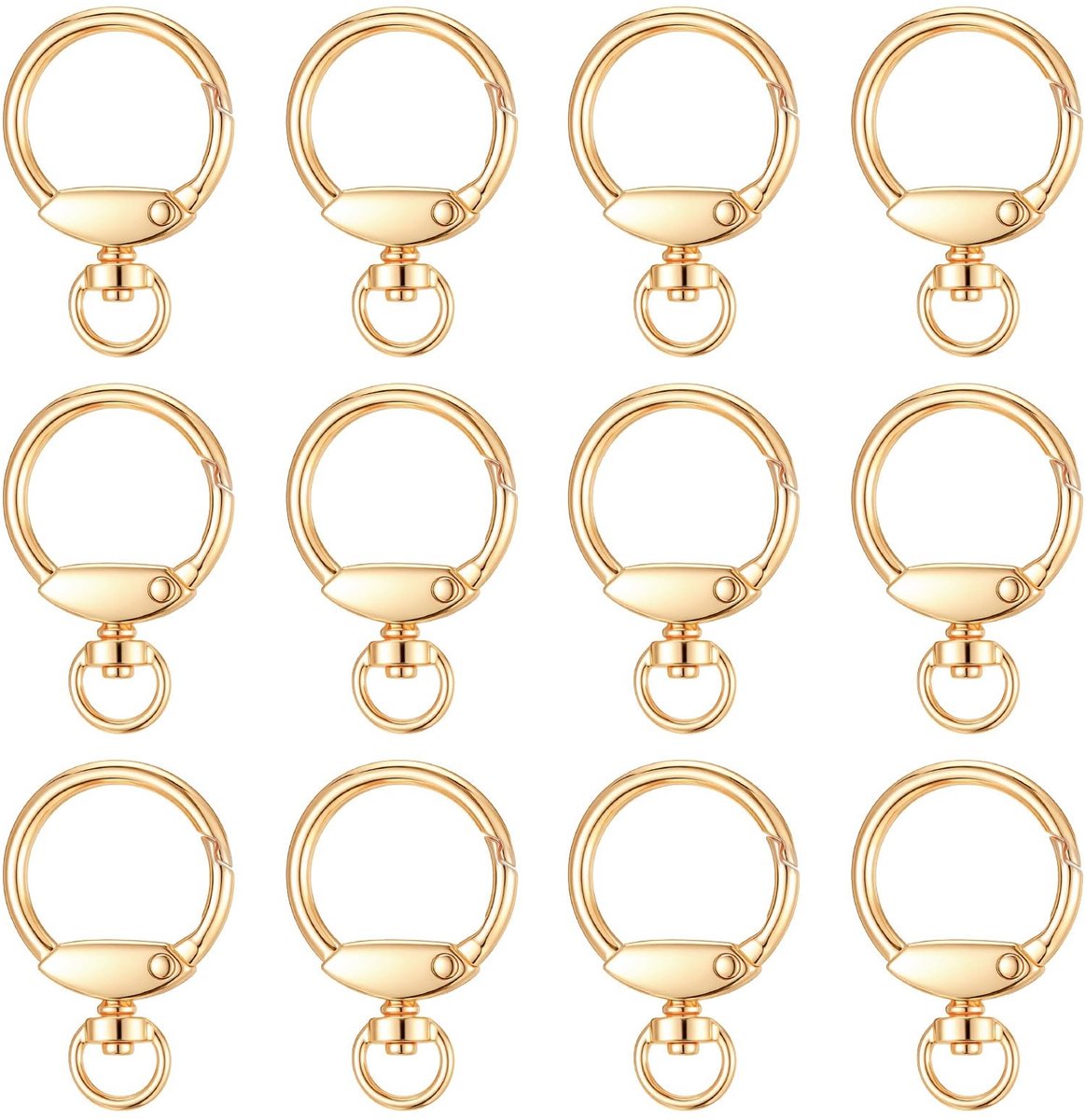 Solidchoice - Set van 12 Carabiner Haakjes voor Sleutels en DIY