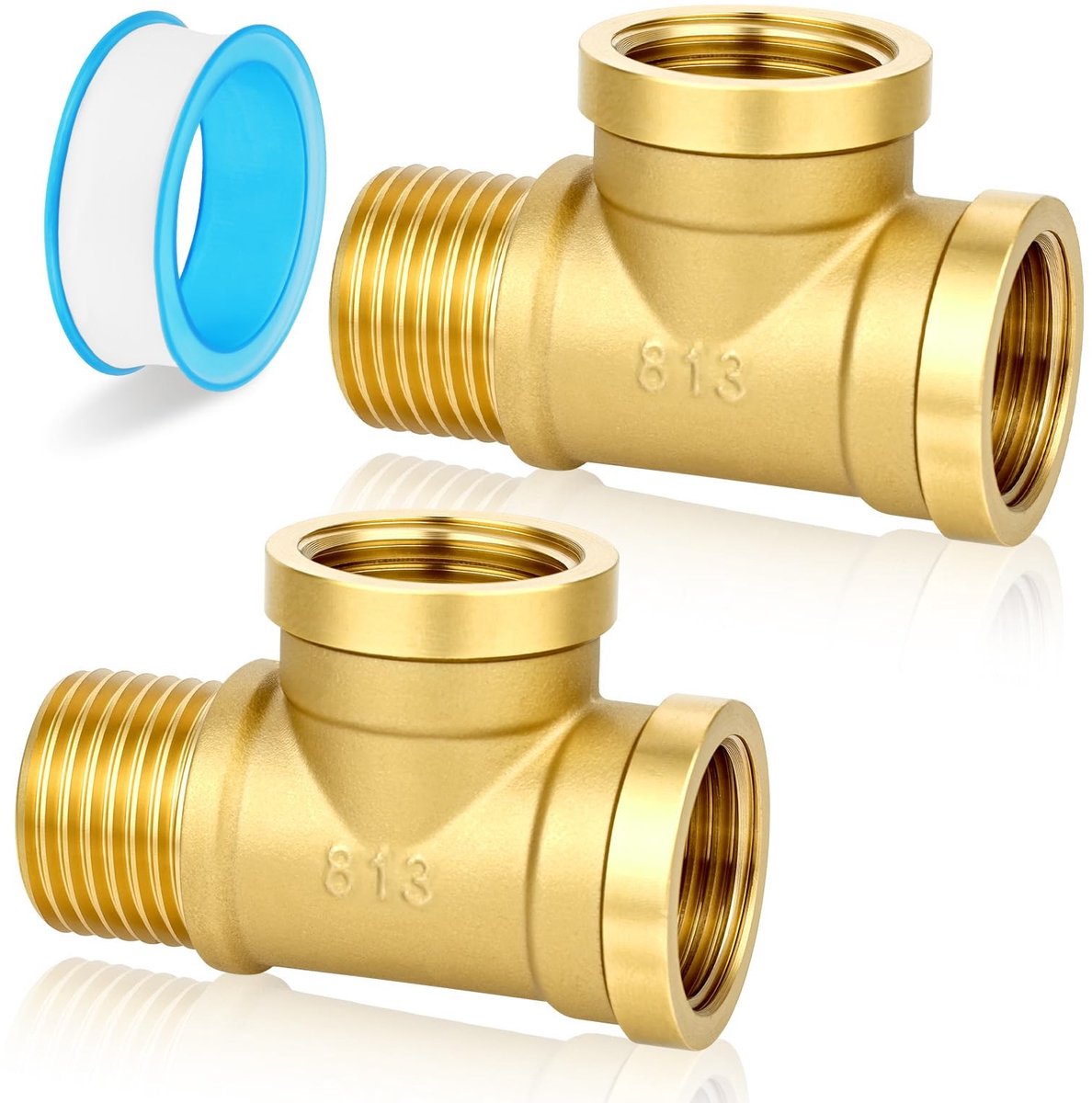 Solidchoice - 2 Stuks Messing T-stukken voor Waterleidingen