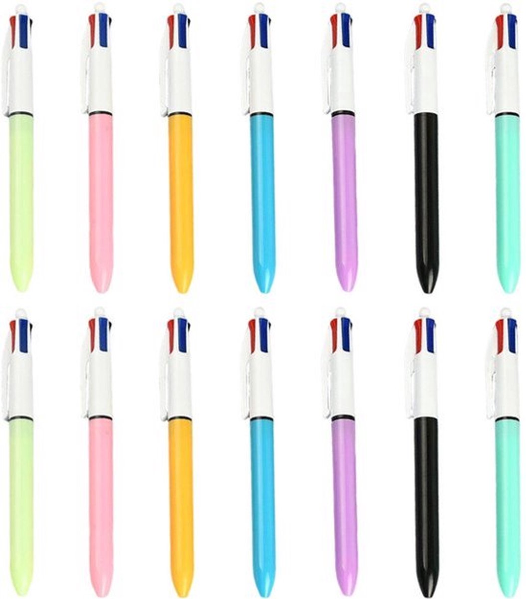 14 Multicolore Balpen - Retractable - 14.8 cm