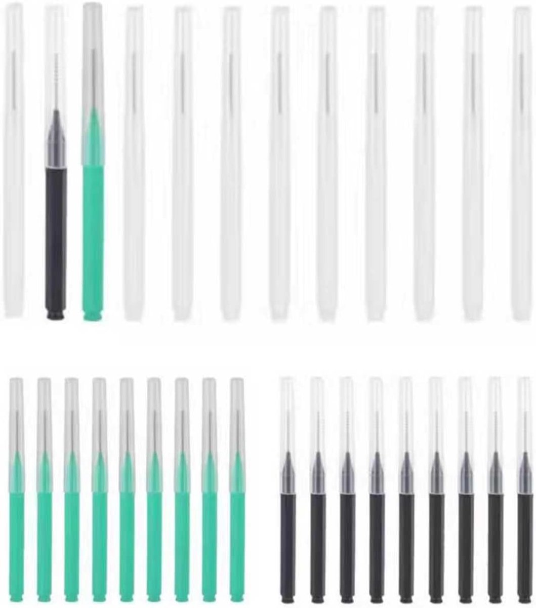 Wegwerp Wimpers & Interdental Borstels 6,7cm - Mint/Wit/Zwart - Mini Borstels - Perfect voor Make-up en Tandenreiniger - ShopVlot