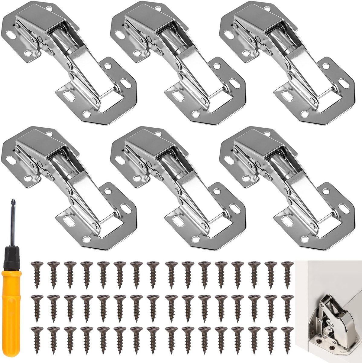Solidchoice - Set van 6 Soft Close Scharnieren voor Keukenkasten