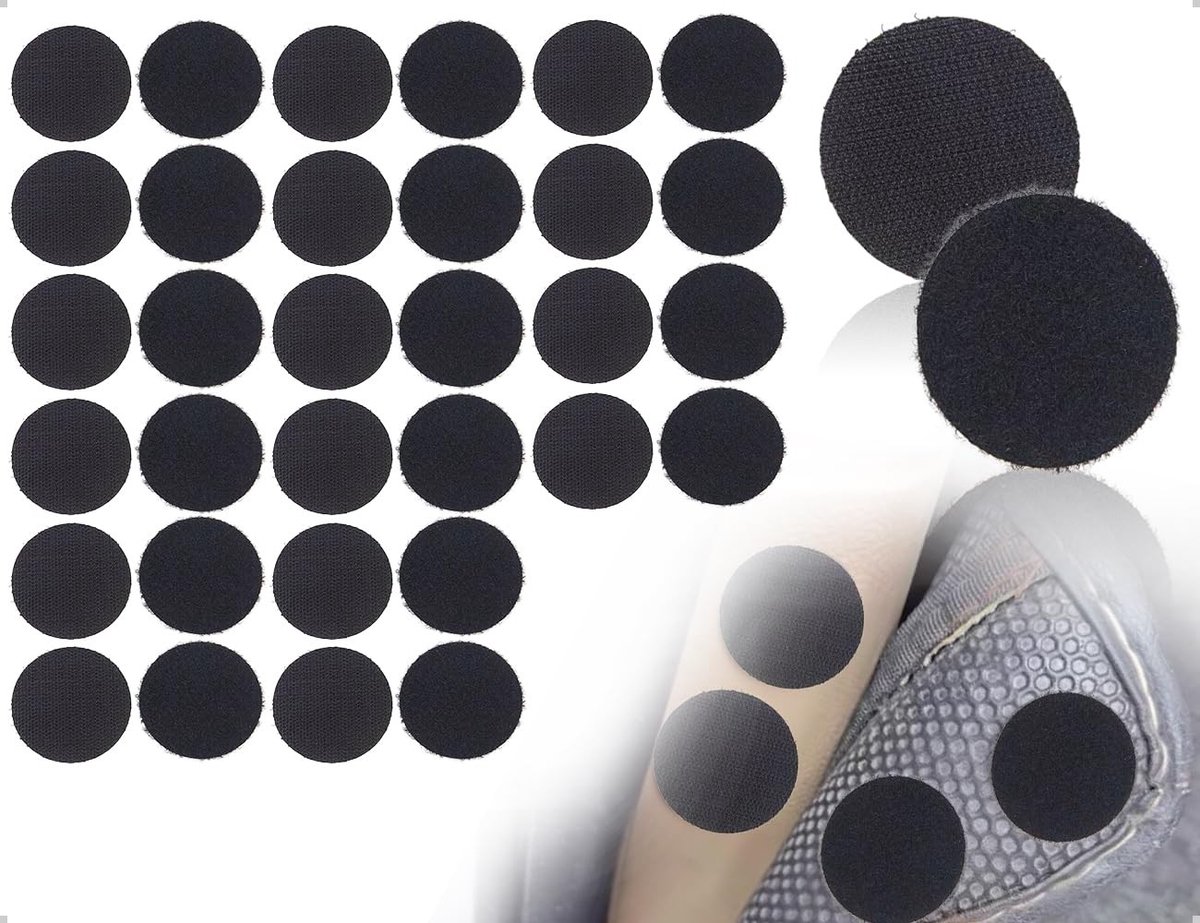 Solidchoice - 16 Stuks Sterke Zelfklevende Klittenbandpunten