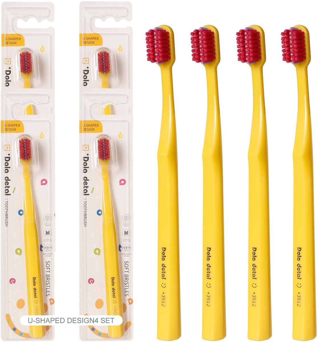 Solidchoice - Handmatige Tandenborstel voor Beugels met U-Vormige Borstels - 4 Stuks