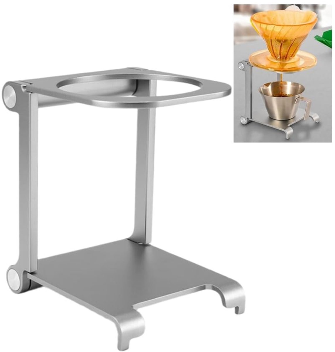 Solidchoice - Opvouwbare Koffiedruppelhouder van Aluminium, Draagbaar