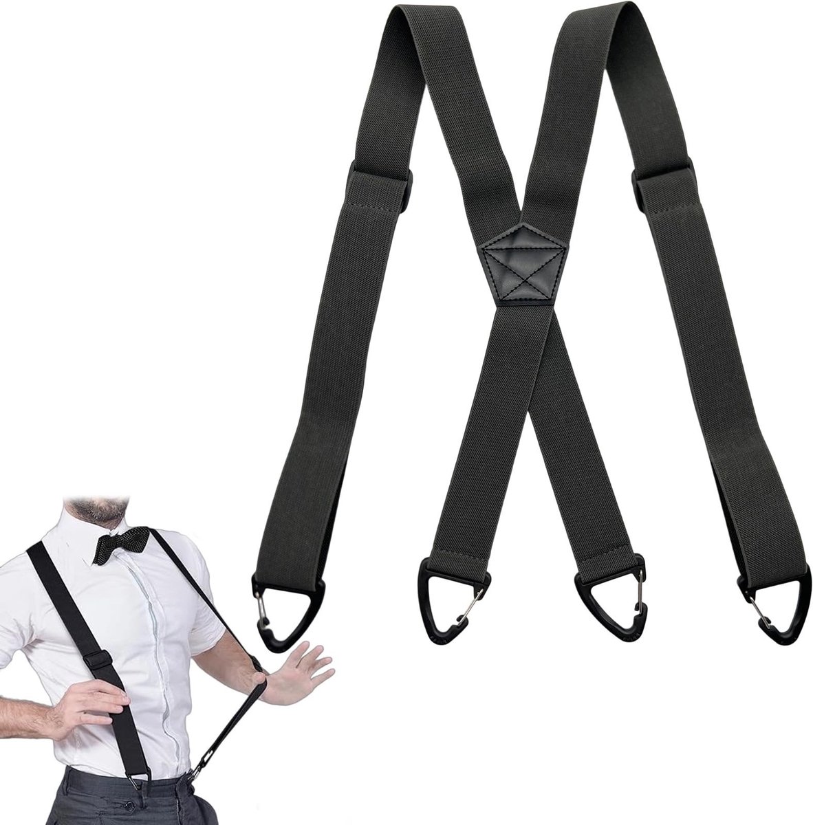 Solidchoice - Verstelbare Heren Suspenders met Haakclips