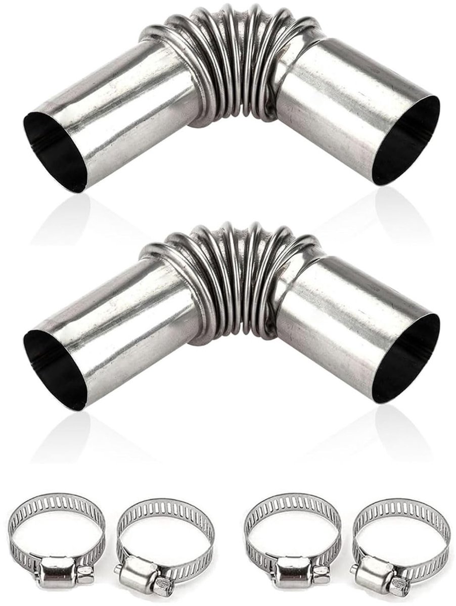 Solidchoice - Roestvrijstalen Uitlaatpijpverbinder, 25 mm, Set van 2