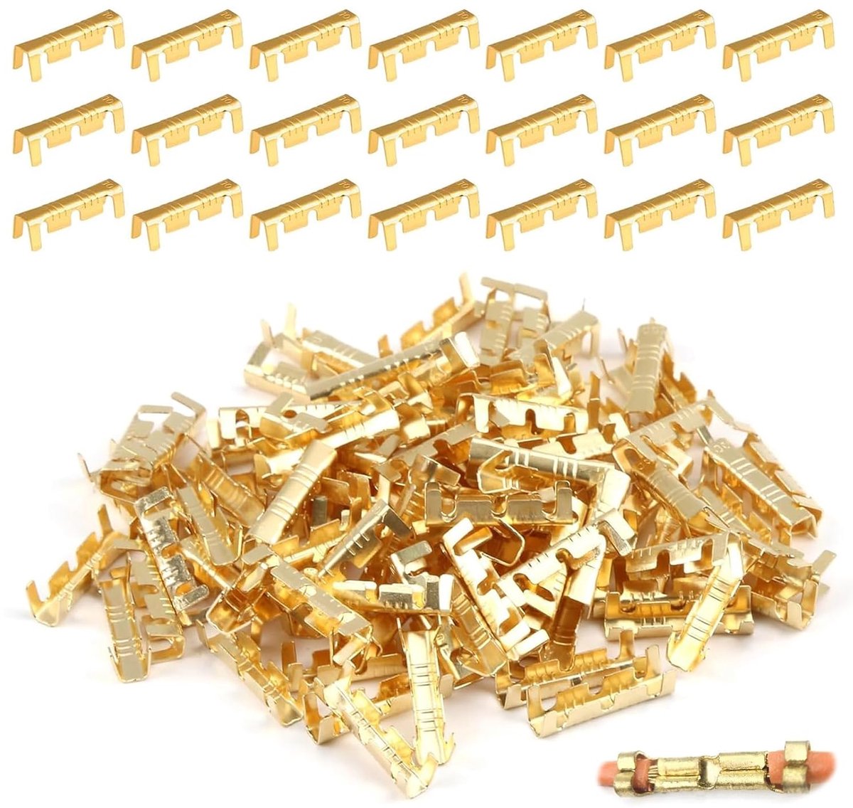 Kabelconnectoren 100pcs - Crimpconnectoren 0.5-1.5mm - Messing - Corrosiebestendig en betrouwbaar - ShopVlot