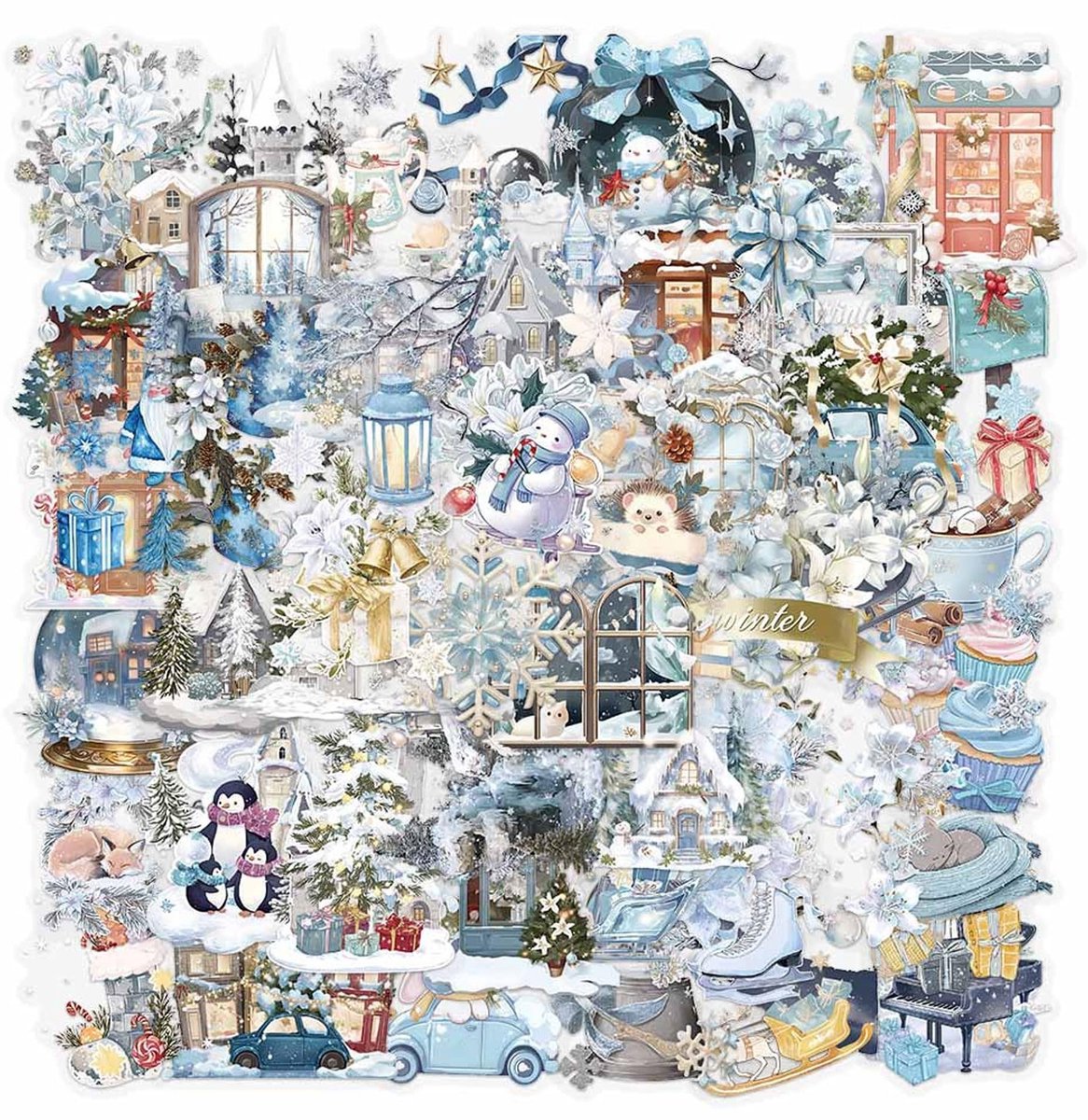 Solidchoice - Set van 50 Winter IJs Plakstrips voor Decoratie