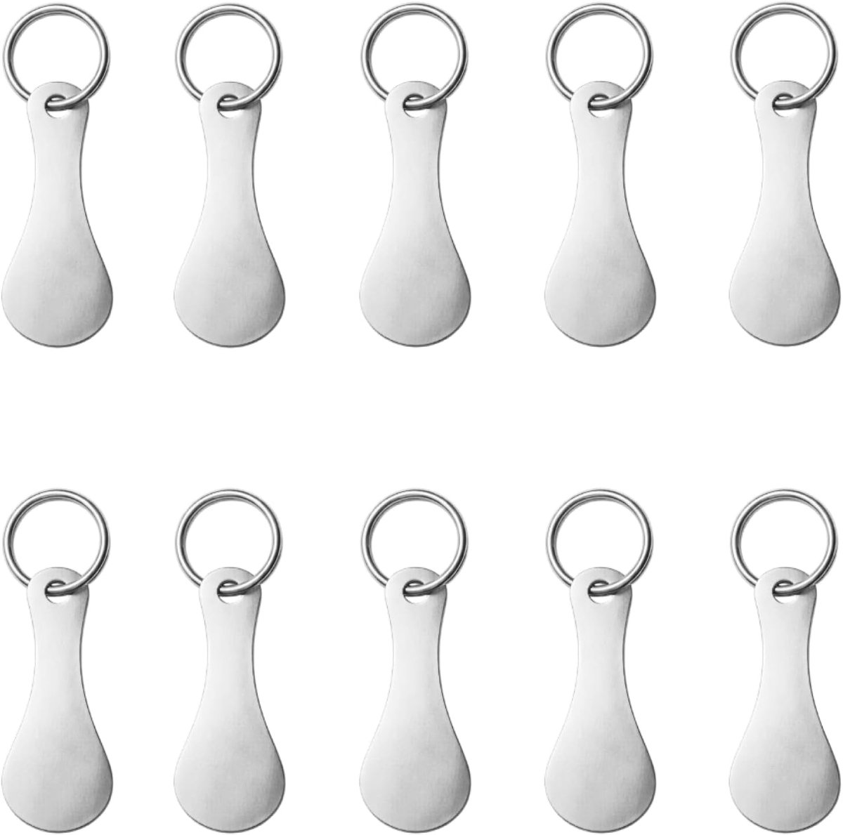 Winkelwagen token 10 stuks - roestvrij staal - uittrekbaar - praktische sleutelhanger - ShopVlot