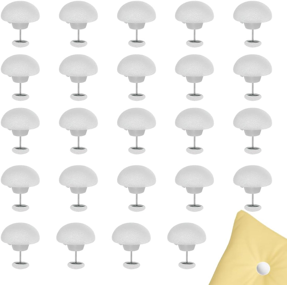 Duvet Clips 24 Stuks - 3 x 2.5cm Crème Paddenstoel Clips - Met Knoppen - Perfect voor Beddengoed en Organisatie - ShopVlot
