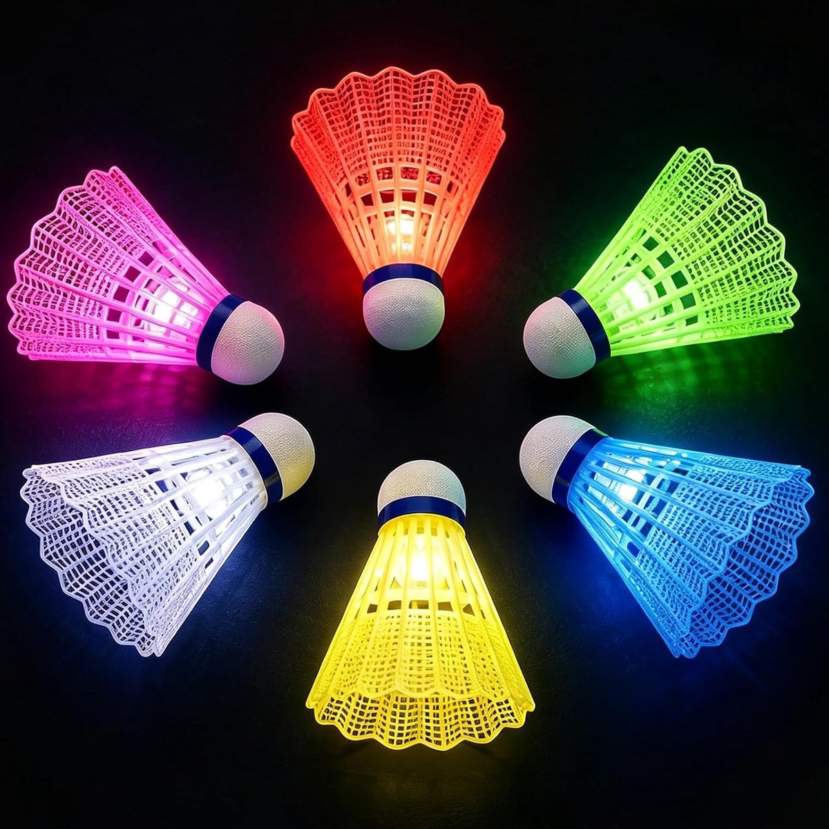 Badmintonballen Set - LED Verlichting - Nylon Shuttlecocks - Voor Spelletjes in de Avond - ShopVlot