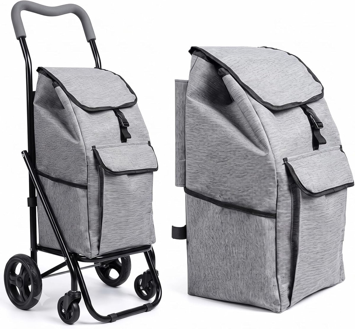 Reservetas voor winkelwagen 40 liter - opvouwbare boodschappentas - waterdicht Oxford-stof - ideaal voor supermarkt - ShopVlot