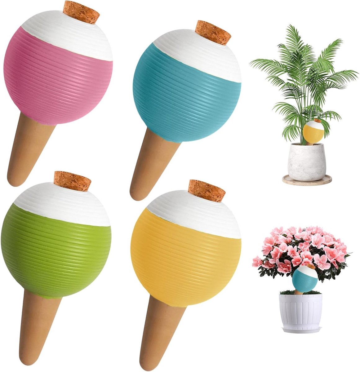 Kegelbewatering 4 × 430 ml - waterdispenser - zelfbewaterend - tot 18 dagen water voor planten - ShopVlot