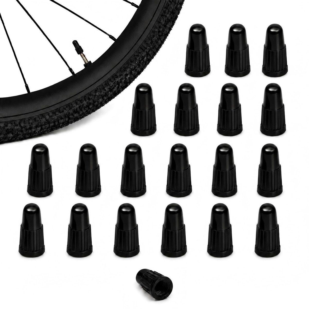 Solidchoice - Set van 20 Presta Ventieldoppen voor Fietsen Wit