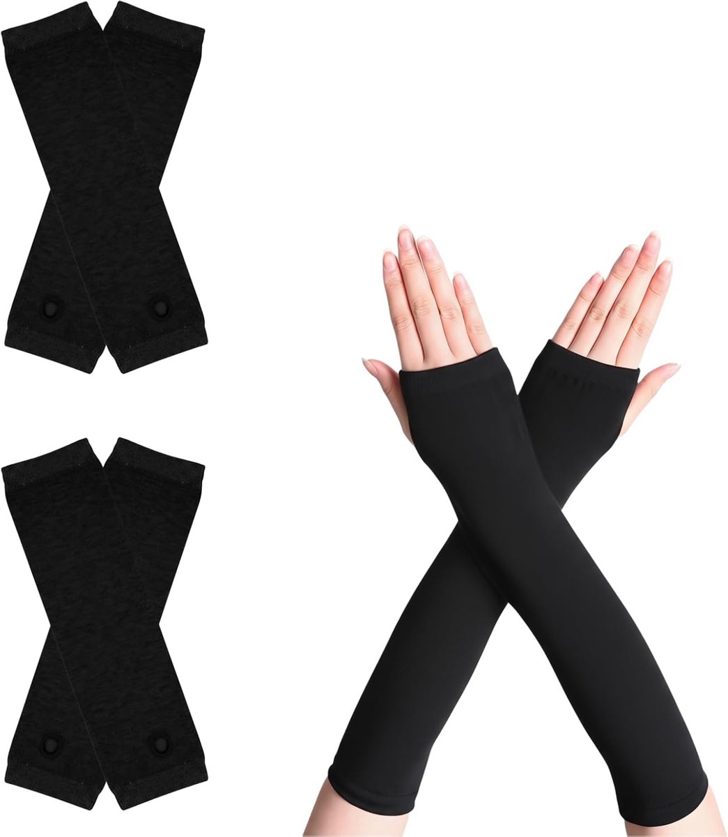 Arm warmers lange vingerloze handschoenen - zacht gebreid materiaal - met duimopeningen - ideaal voor winterwerk - ShopVlot