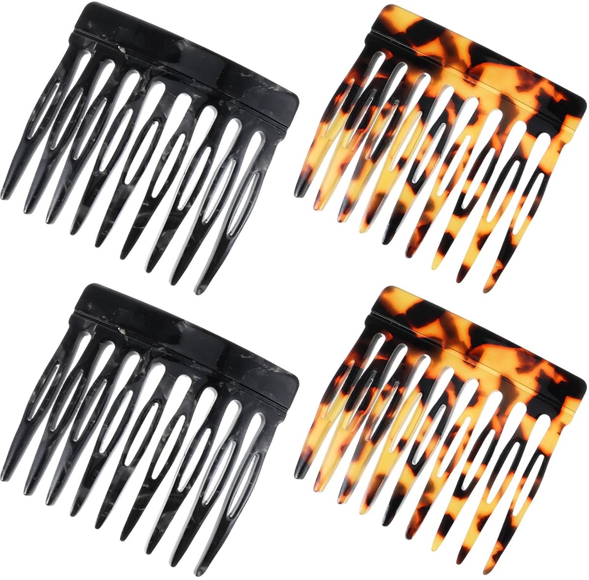 Solidchoice - Set van 4 Kleine Franse Kammetjes - Vintage Haaraccessoires