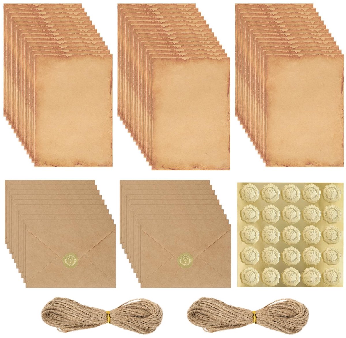 Solidchoice - Vintage Schrijfpapier Set met Enveloppen