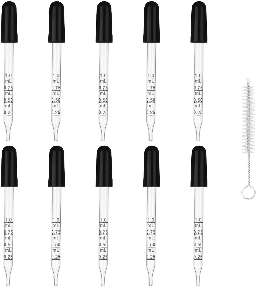 Solidchoice - 10 Stuks Glazen Pipetten met Rubber Kop