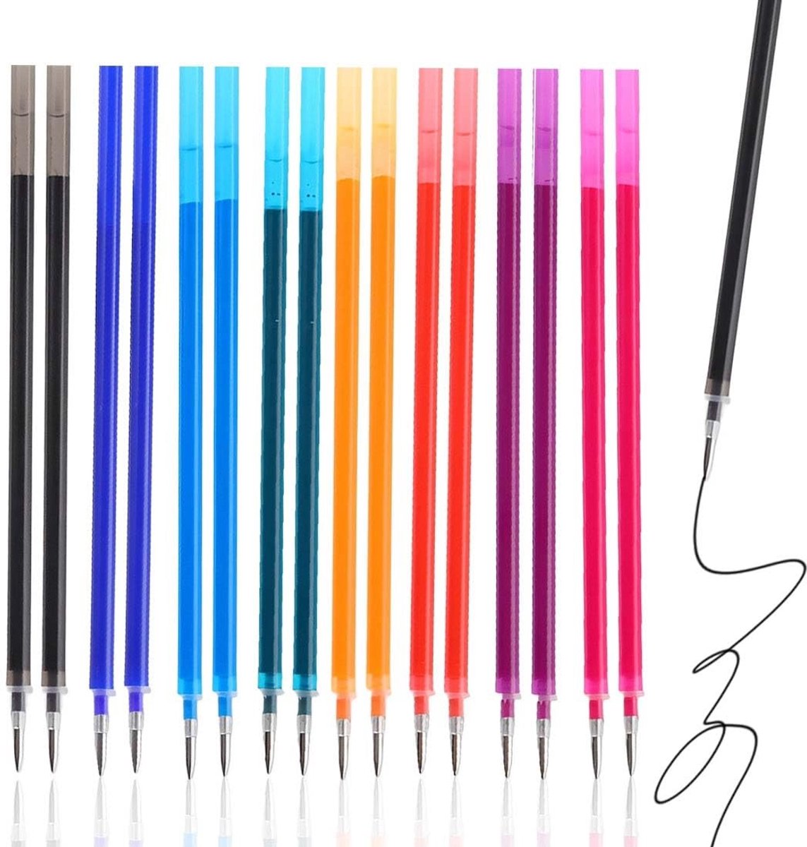 Solidchoice - Set van 16 Uitwisbare Gelpen Vullingen 0,7 mm