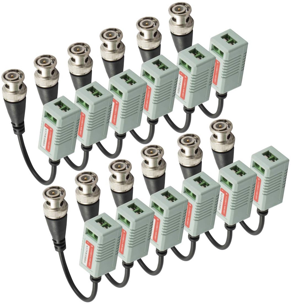 6 Pairs (12 Pieces) Mini CCTV BNC Video Balun Transceiver Cable - ShopVlot