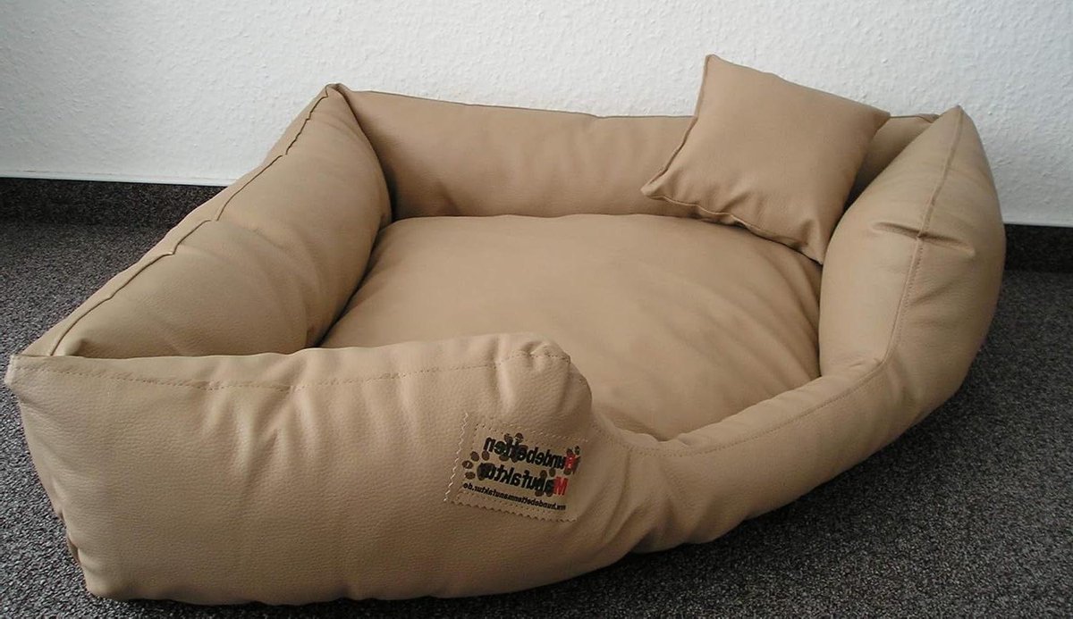 Hondenbank Hoekmodel - Hondenmand Sofa - Comfortabel Rusten - Vormvast Schuim - 80 x 80 cm - Beige