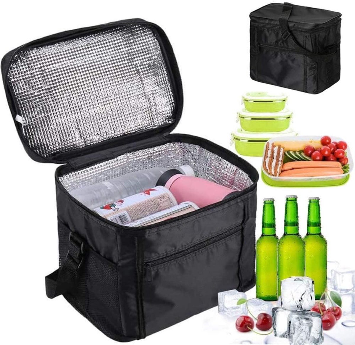 Isothermal Camping Bag, Beach Cooler Bag, Picnic Cooler Bag, Lunch Cooler Bag, Cooler Bag (Black) - ShopVlot