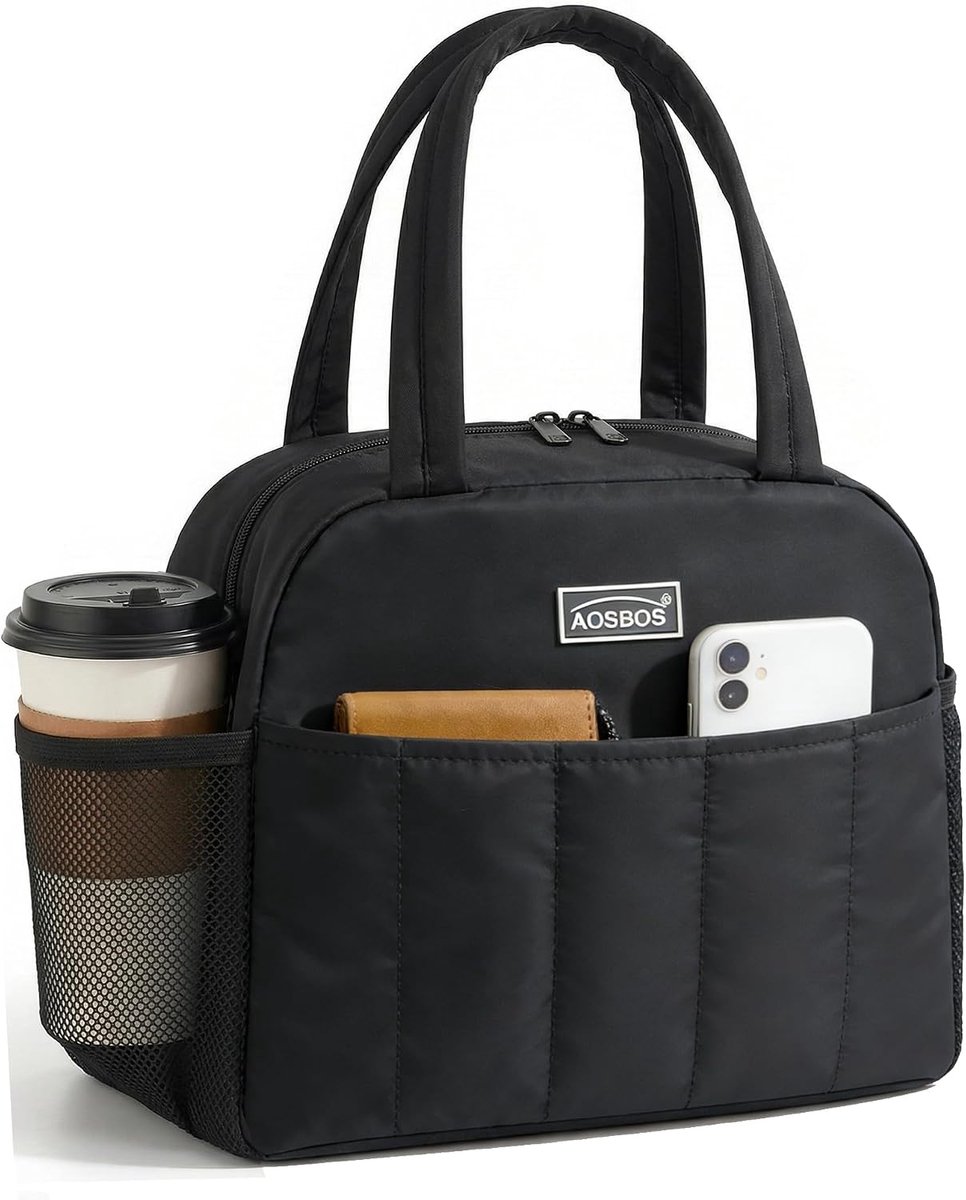 AOSBOS Lunchtas voor dames, lunchtas, koeltas, kleine lunchtas, ontbijttas, mini-lunchbox, tas, geïsoleerde tas voor - ShopVlot