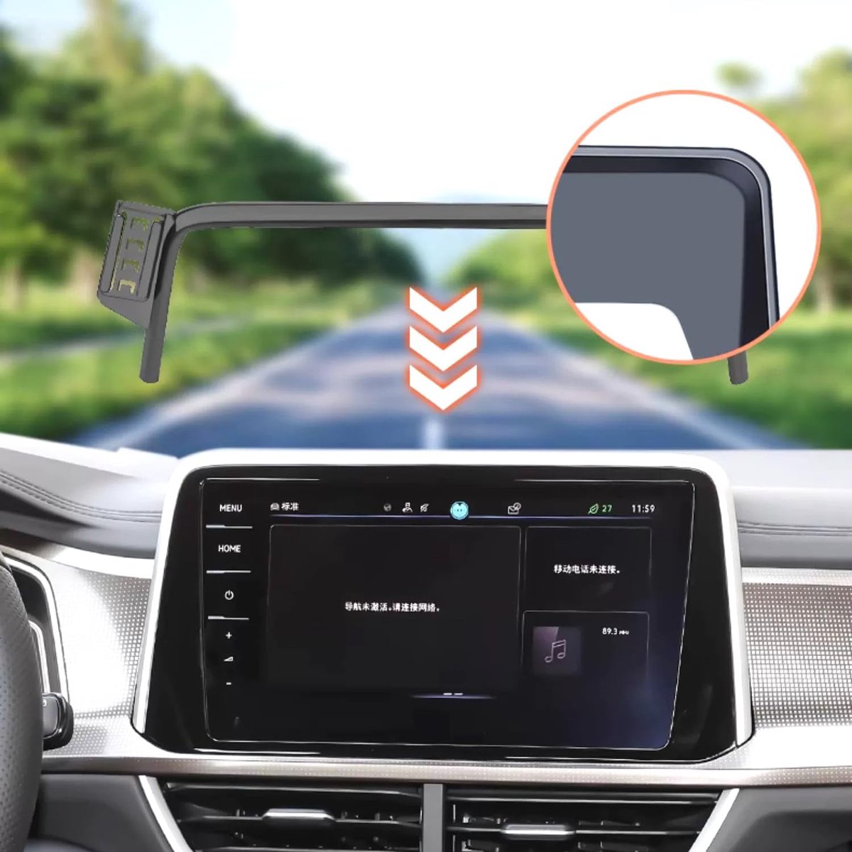 Mobile Phone Holder Compatible with VW T-ROC Phone Holder 2017 2018 2019 2020 2021 2022 2023 2024 (for T-ROC 2023-2024) - ShopVlot