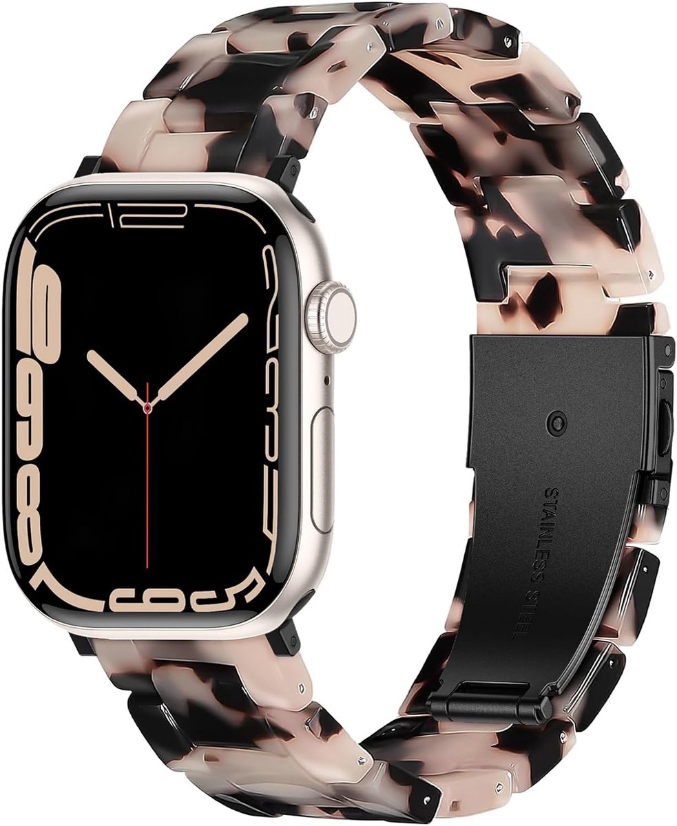 Horlogebandje van hars, compatibel met Apple Watch armband 41 mm, 40 mm, 38 mm, 49 mm, 46 mm, 45 mm, 44 mm, 42 mm - ShopVlot