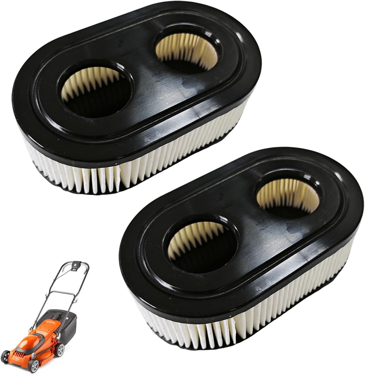 2 stuks grasmaaier-luchtfilter compatibel met Briggs & Stratton 798452 593260, hoogwaardige vervangende - ShopVlot