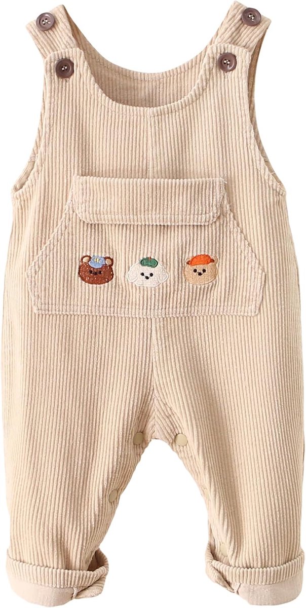 FEOYA Baby Dungarees Vintage with Adjustable Children's Trousers Corduroy Autumn Girls Clothes Long Casual Newborn - ShopVlot
