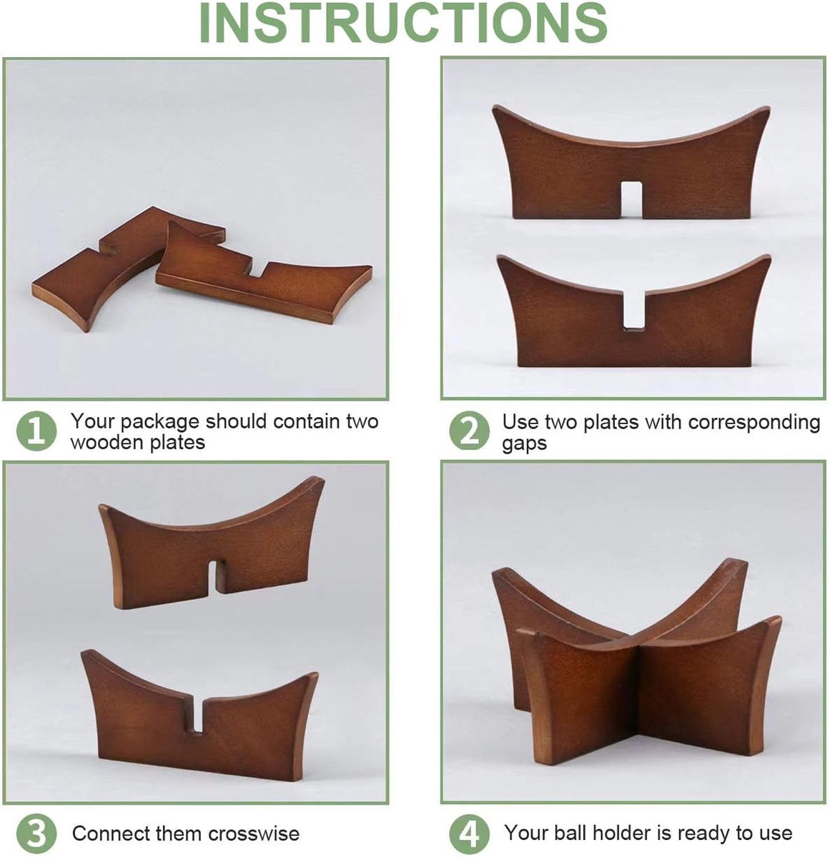 Sturdy Wooden Ball Holder for American Football, Soccer, Basketball - ShopVlot